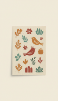 Kit adesivos ilustrados papel texturizado